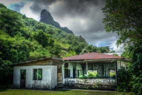 haity view of old village in polynesia