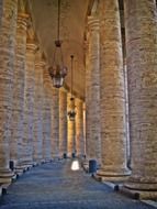 walkway through Bernini Colonnade surrounding St. Peter's Square, italy, rome