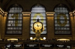 clock in grand central station, usa, manhattan, nyc