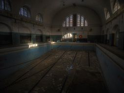 interior of empty abandoned swimming pool