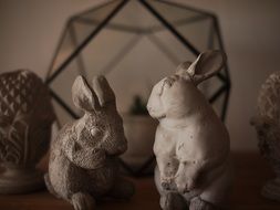 vintage home decoration of rabbits