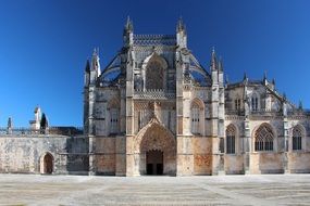 Batalha Monastery, Gothic building at sky, portugal