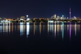 night city at waterfront, skyline