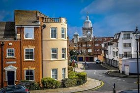 calm clean street of old town, uk, england, portsmouth