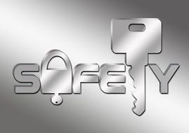 safety word with lock and key instead of letters