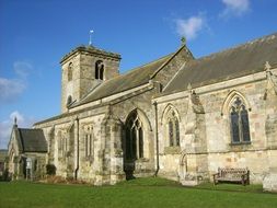 medieval building of all saints church in uk in Rudston