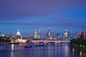 night view of waterloo bridge at city, uk, england, london