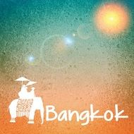 bangkok, grunge background with people on elephant