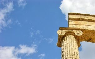 ancient column, greece, olympia