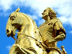 golden rider, part of gilded equestrian statue of Augustus the Strong, germany, dresden