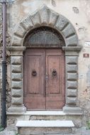 wood door house entrance