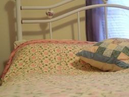 interior of pillow on bed in bedroom