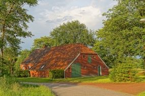 Old brick house in east frisia