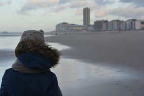 winter clothing rest on the beach