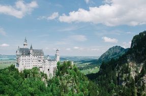 Neuschwanstein Castle is a nineteenth-century Romanesque Revival palace in southwest Bavaria, Germany