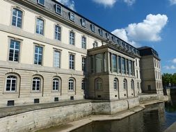 parliament of Lower Saxony in Leineschloss, old palace at river, Germany, Hanover