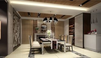 modern dining room interior, visualization