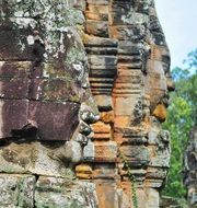 Ancient ruins in shape of human's faces in Asia