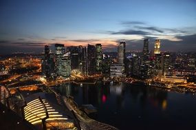 singapore at night lights skyline