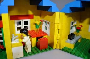 colorful building and figures made of Lego