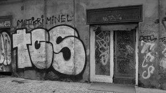 graffiti on grunge facade