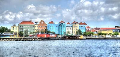 multicolored houses willemstad curacao caribbean