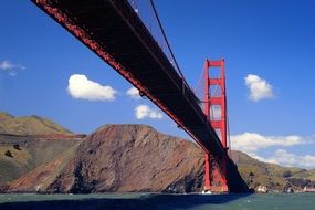 bottom view of the golden gate bridge in san francisco