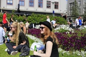 people during city festival in rejkjavik