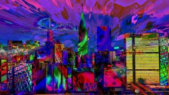 abstract illustration of colorful city lights