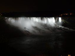 foamed waterfall at darkness