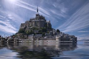 picturesque view of mont saint michel island, france, normandy