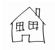 small house, simply outline