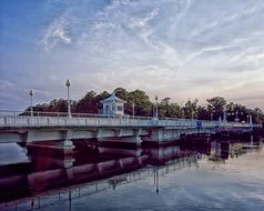 pocomoke city, drawbridge at evening, usa, maryland