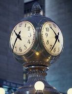 vinage clock in concourse of grand central station, usa, new york city