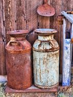 rusty cans on the deadman ranch in British columbia