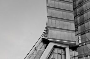 fragment of modern facade, black and white