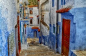 picturesque narrow street in old town, italy