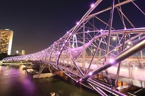 singapore helix bridge at night
