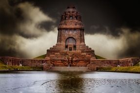 monument to the battle of nations at sky, germany, leipzig