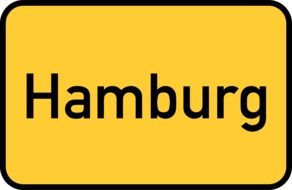 hamburg yellow town sign