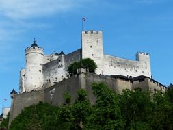hohensalzburg fortress, medieval castle on hill, austria, salzburg