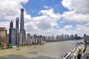 panorama of huangpu river, shanghai