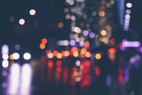 night urban lights blurred pattern