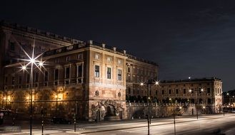 stockholm palace at night, sweden