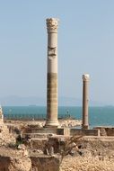 photo of antique columns and ruins in Tunisia