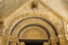 croatia trogir rock relief archway religion building