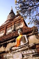 buddha sculpture at temple, thailand, bangkok