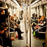 people in metro carriage, spain, barcelona