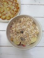 useful oatmeal lies in a deep plate