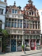 shops in beautiful old building, belgium, ghent